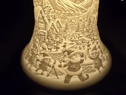 Lithophanglocke Wichteltown, wo die Wichtel wohnen