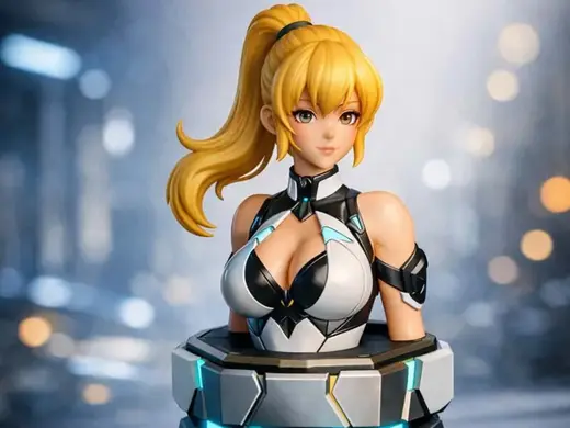 Cute Neko Cat Girl in Hoodie | Vortex Base Bust