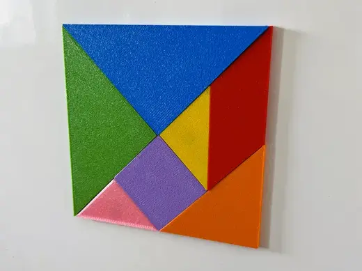 Tangram fridge magnets set