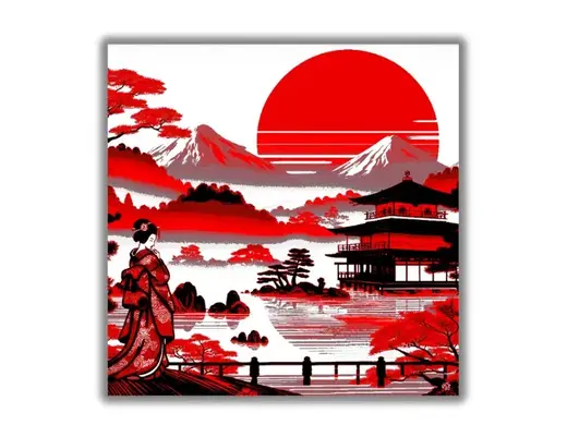Japanese Geisha Geiko Landscape Hueforge