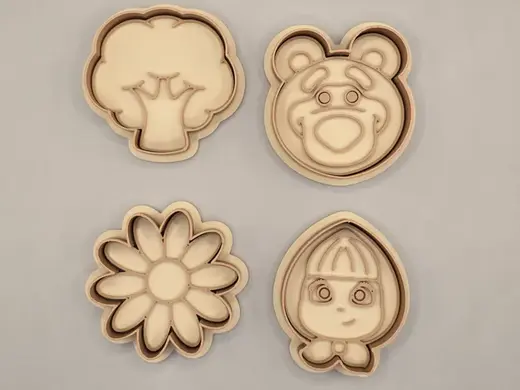 Masha Bear Cookie Cutter Playdoh Stamp Pack