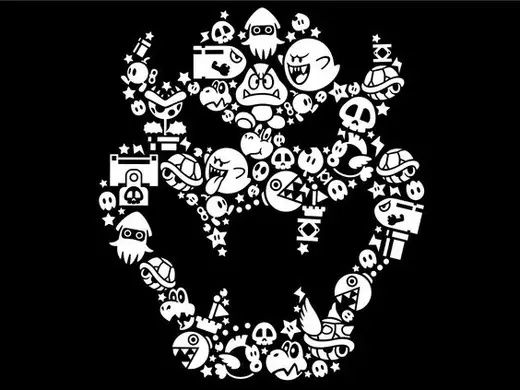 Bowser / Wall Art / Mario / Nintendo / 2 color
