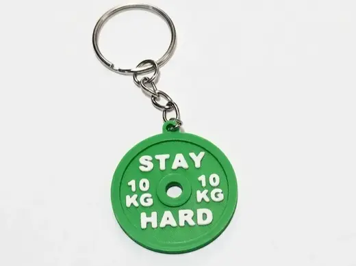 Olympic Weight Plate Keychain – "Stay Hard"