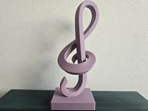 Elegant Treble Clef - Musical Abstract Sculpture