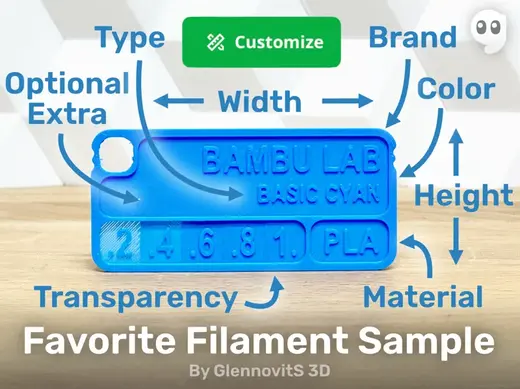 Favorite Filament Sample (Customize color swatch)