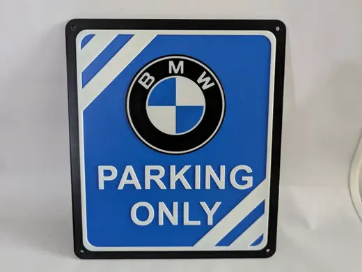 BMW parking only sign