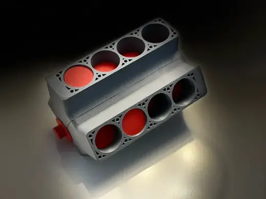 Fully Working V8 Engine– Moving Pistons!