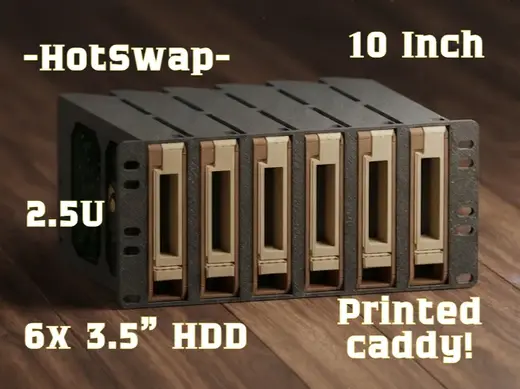 10" Rack 2.5U 6x 3.5" HP Gen8/9 HDD Module