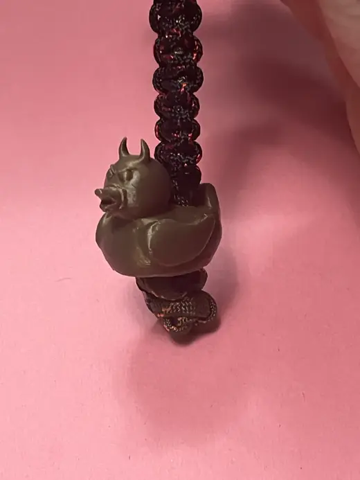 Devil duck with hole for paracord or for bracelet