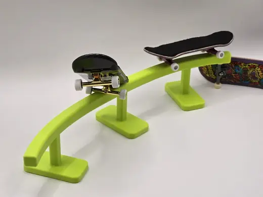 Curve Fingerboard Rail Grind Trick Obstacle