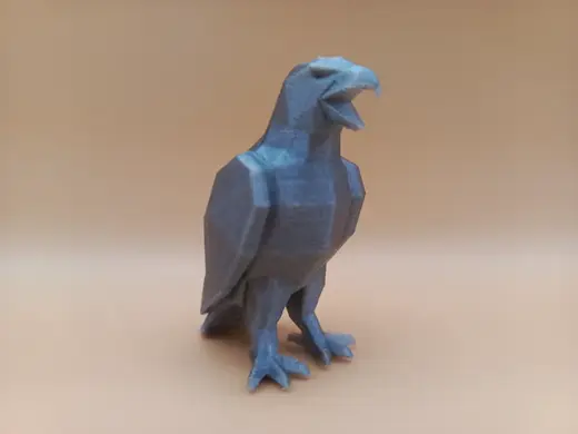 Low-Poly Geometric Hawk Sculpture
