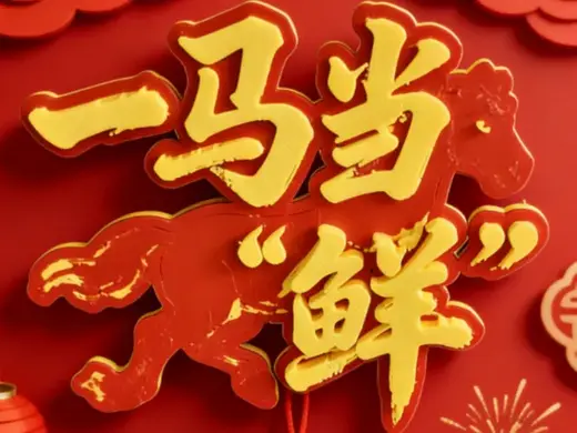 一马当“鲜”马年谐音冰箱贴