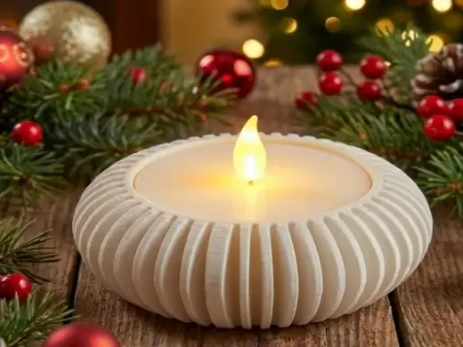 Ribbed Tealight Candle Holder–Modern Holiday Decor