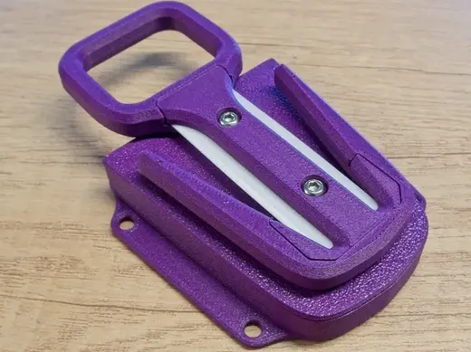 Line cutter knife with sheath - double sided
