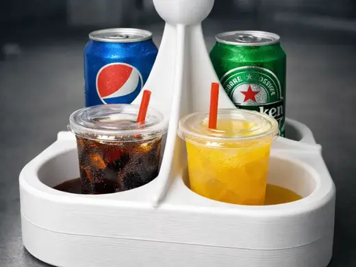 Modern 4-Cup Drink Carrier | 3D Printed Cup Holder