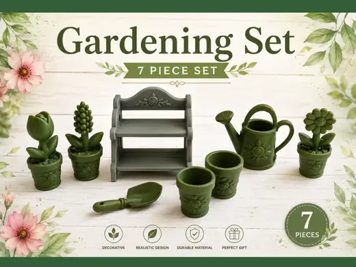 Victorian Garden Set 7 Piece Dollhouse Collection