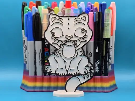 Crazy Derpy Tiger Kpop Demon Hunters Coloring
