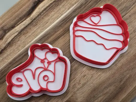 Love Cupcake Cookie Cutter Stamp Set