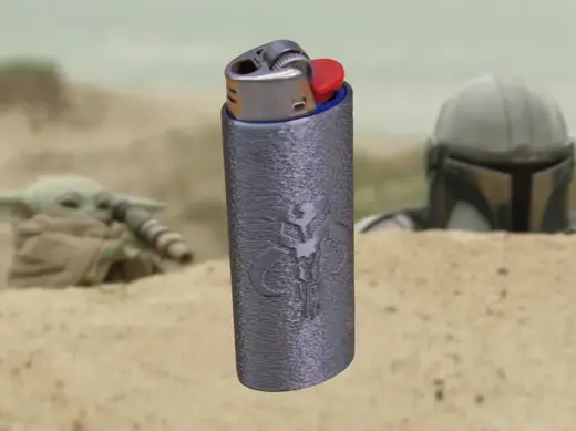 Mandalorian Crest Grip Click Bic Lighter Sleeve