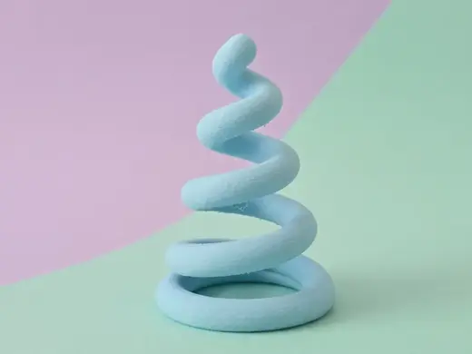 Danish Pastel Spiral Tree Sculpture Helical Cone