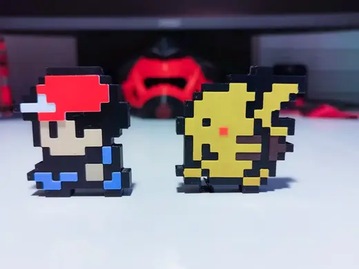 Pokemon Pixel Magnet Game Boy Ash & pikachu