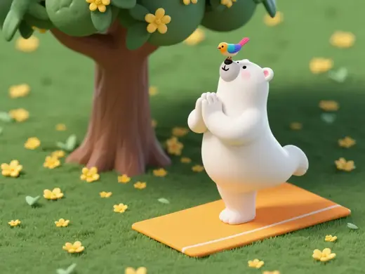 瑜伽小熊 一体打印 a1mini适用