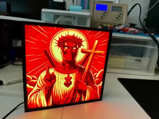 Deadpool: Marvel Jesus! Light Box for LED/USB Backlight - Includes back-box, ready to print with AMS