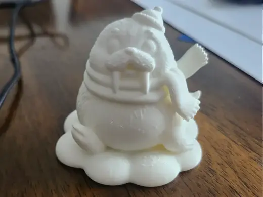 Cute Winter Walrus Figurine with Hat and Scarf