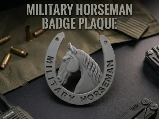 Military Horseman Badge Plaque