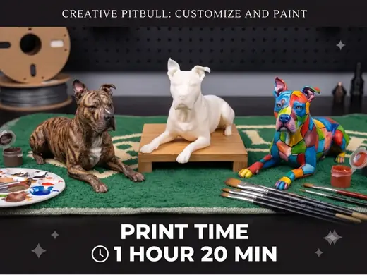 Lying Amstaff Statue - Fast Print (1h 20m)