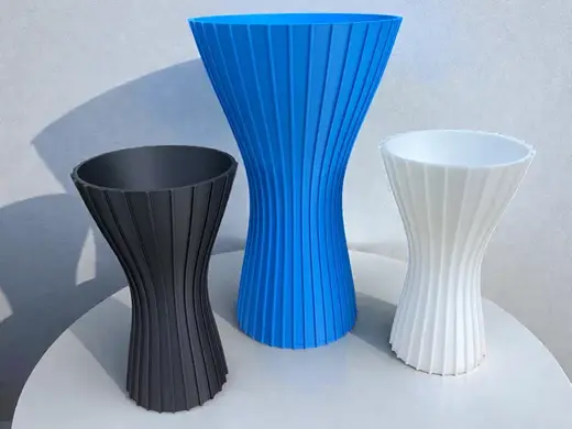Wavy 3D Printed Sculptural Vase Modern Home Decor