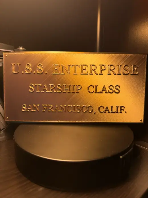 U.S.S. Enterprise Dedication Plaque