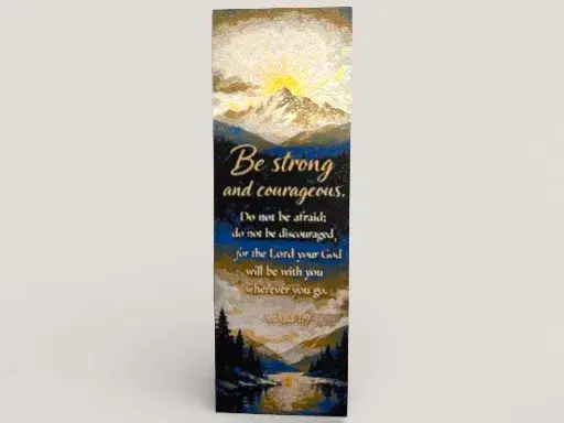Joshua 1:9 Bible Verse HueForge Bookmark 50x150mm