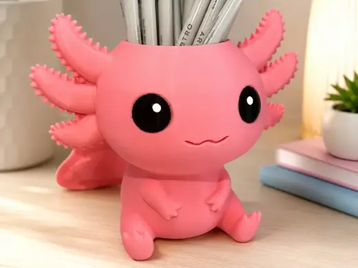 Axolotl Planter desk organizer w/ drain hole
