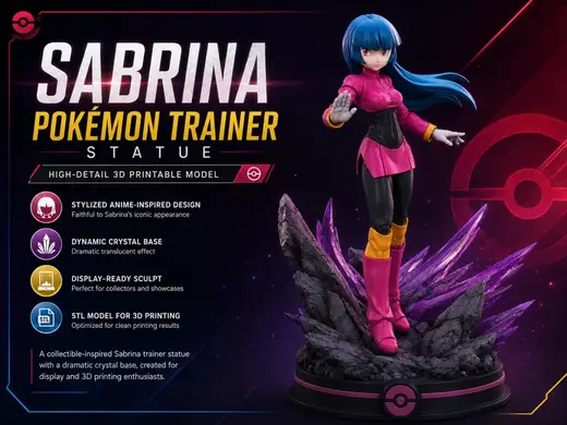 Sabrina Pokémon Trainer Statue