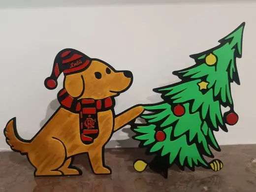 Cachorro Caramelo Flamenguista Mal Árvore Natal