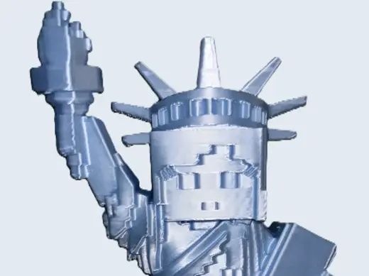 Alex from Minecraft as the Statue of Liberty