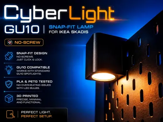CyberLight GU10 | Snap-Fit Lamp for IKEA SKADIS