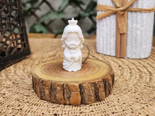 Chaveiros religiosos: Jesus, Maria e Anjo