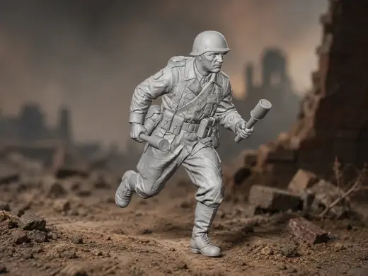 WWII Historical Grenadier Running