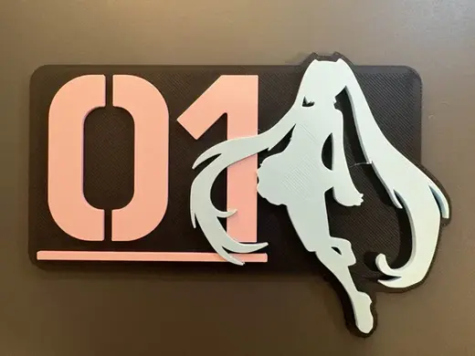 Hatsune Miku Silhouette Sign