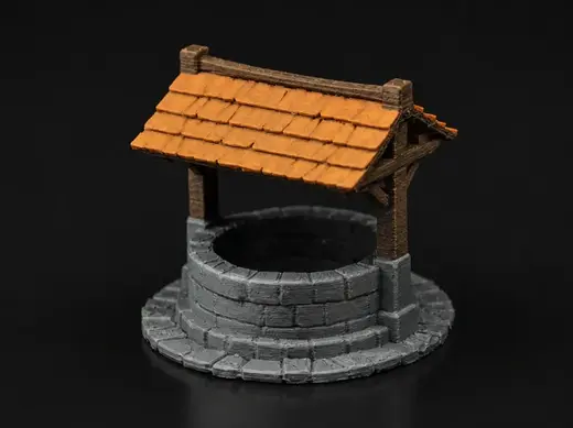 Medieval Village Well - DND Miniature Terrain