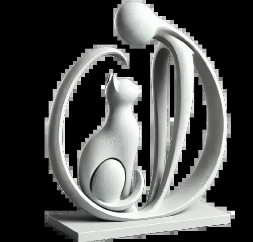 Minimalistic human cat 3 sculpture