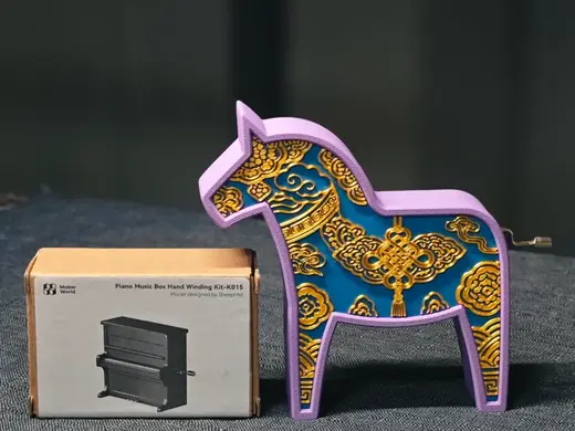 Dala horse Hand-crank music box(K015)