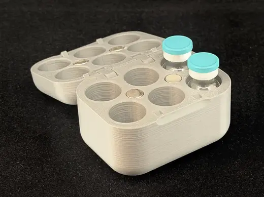 Vial Container Box w/Print-In-Place Hinged Lid 3ML