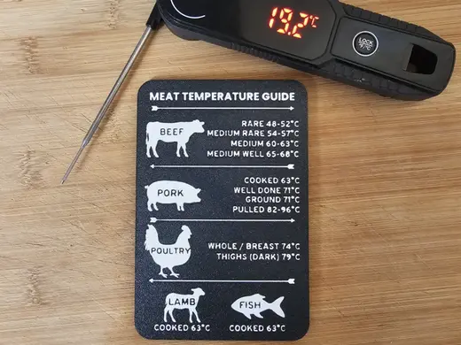 Meat Temperature Guide (Kitchen/BBQ Magnet) °C