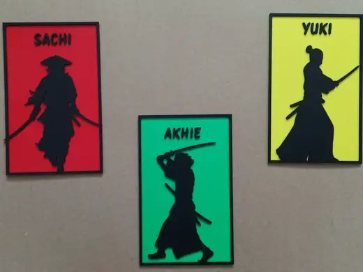 3 Samurai Set | Sachi, Yuki & Akhie | Wall Art