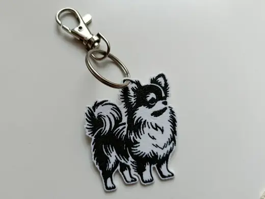 Long-Haired Chihuahua Keychain