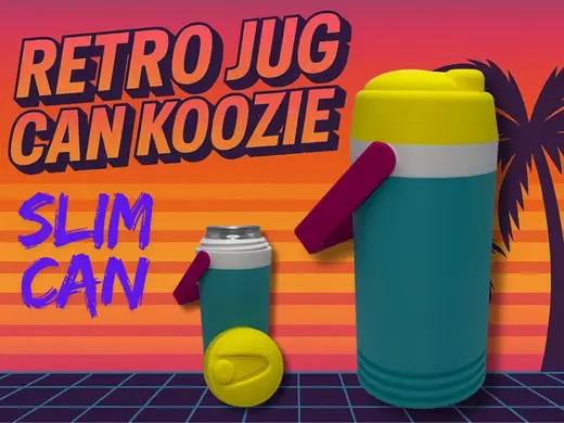 Retro Jug Can Koozie 12oz Slim Can Size (Seltzer)