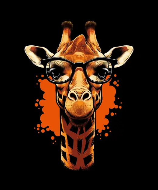 Giraffe with Glasses - Hueforge Animal 3d Wall Art